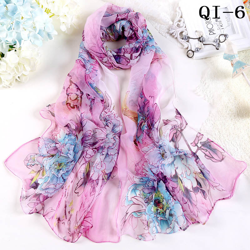 Elegant Light Fashion Multifunction Gradient Chiffon Georgette Scarf Shawl Foulard