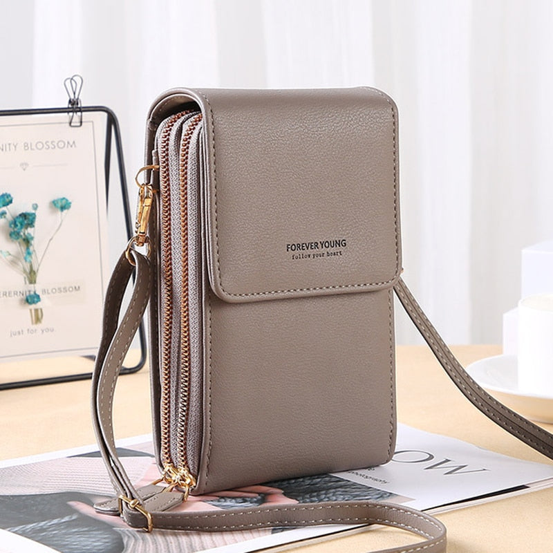 Gray Fun Trendy Fashion Versatile Large Capacity Crossbody Shoulder Strap Handbag Purse