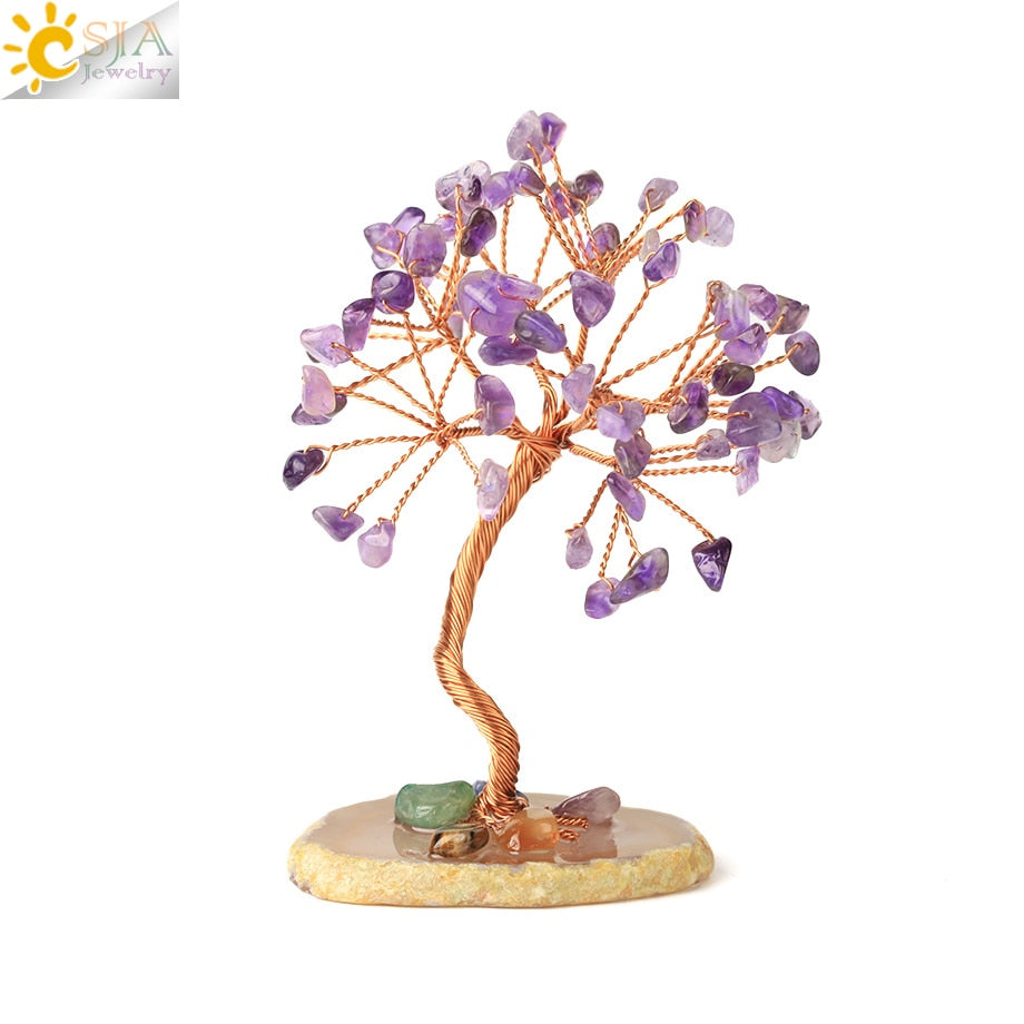 Amethyst Healing Crystals Gemstones Trees of Life Money Tree