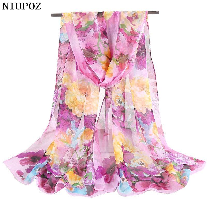 Elegant Light Fashion Multifunction Gradient Chiffon Georgette Scarf Shawl Foulard