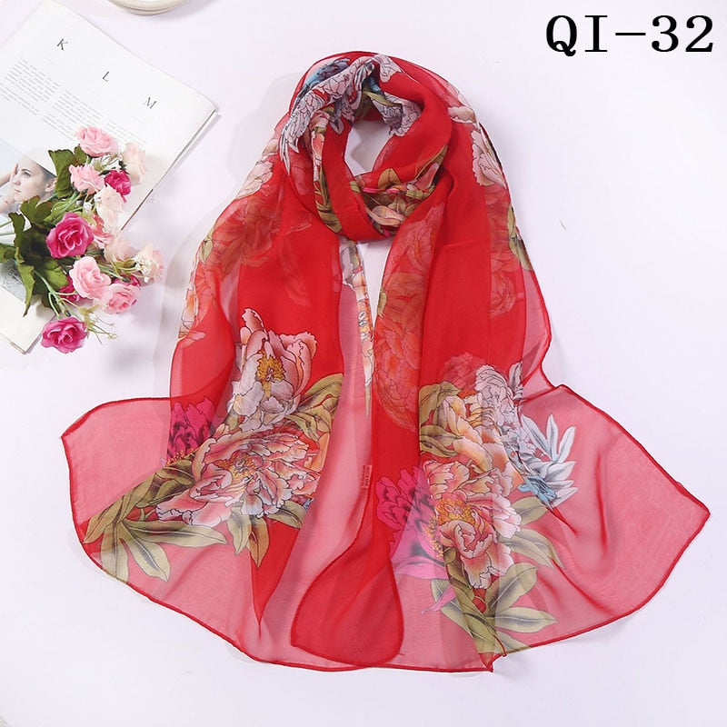 Elegant Light Fashion Multifunction Gradient Chiffon Georgette Scarf Shawl Foulard