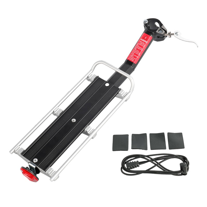 Simple Mount Deemount Bicycle Luggage Carrier Cargo Rear Rack Height Length Adjustable