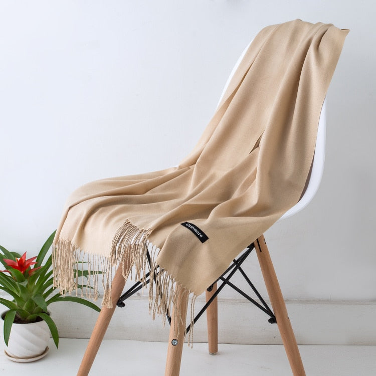Multifunction stylish long women scarf shawl wrap hijab pashmina foulard solid color