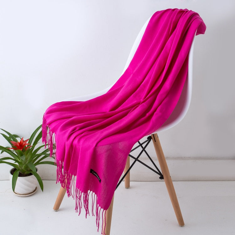 Multifunction stylish long women scarf shawl wrap hijab pashmina foulard solid color