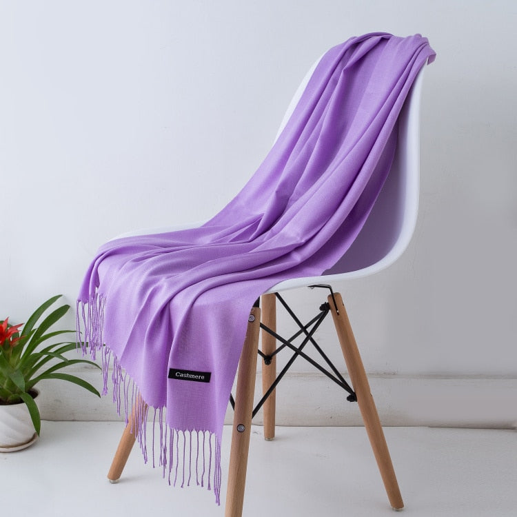 Multifunction stylish long women scarf shawl wrap hijab pashmina foulard solid color