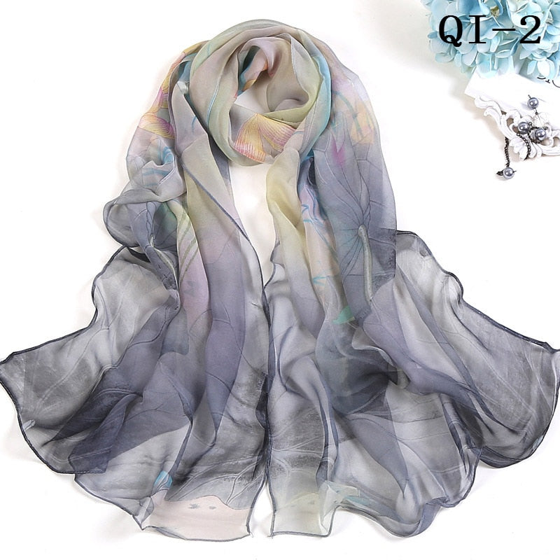Elegant Light Fashion Multifunction Gradient Chiffon Georgette Scarf Shawl Foulard