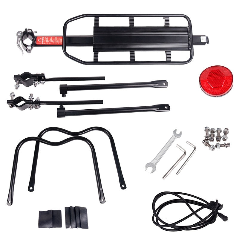 Screw Mount Deemount Bicycle Luggage Carrier Cargo Rear Rack Height Length Adjustable