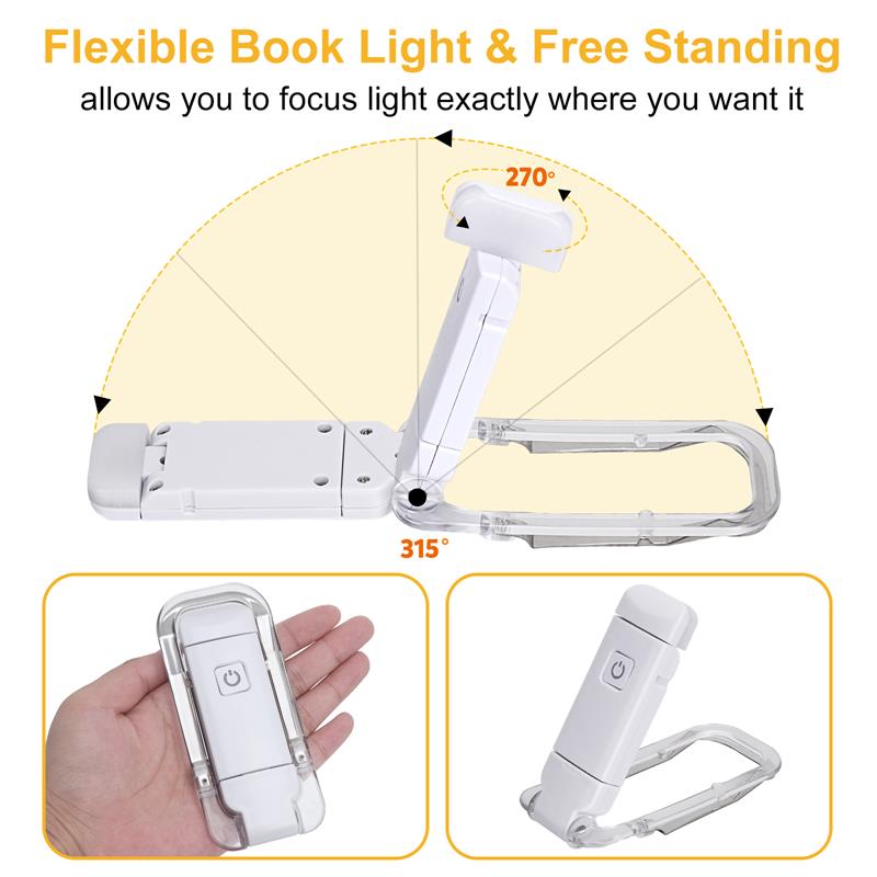 Flexible Free Standing USB Chargeable Portable Clip Book Reading LED Light Adjustable Brightness