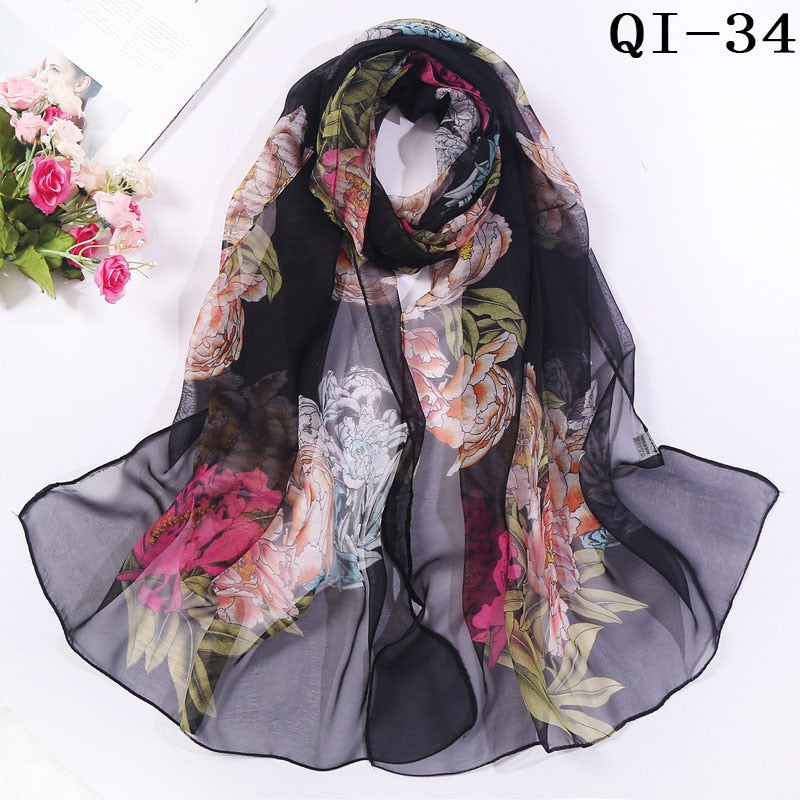 Elegant Light Fashion Multifunction Gradient Chiffon Georgette Scarf Shawl Foulard