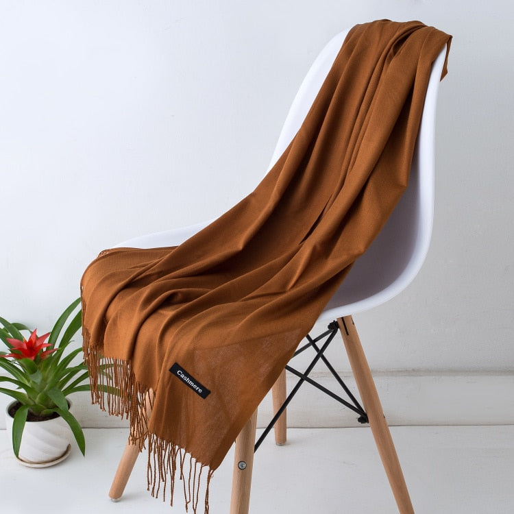 Multifunction stylish long women scarf shawl wrap hijab pashmina foulard solid color