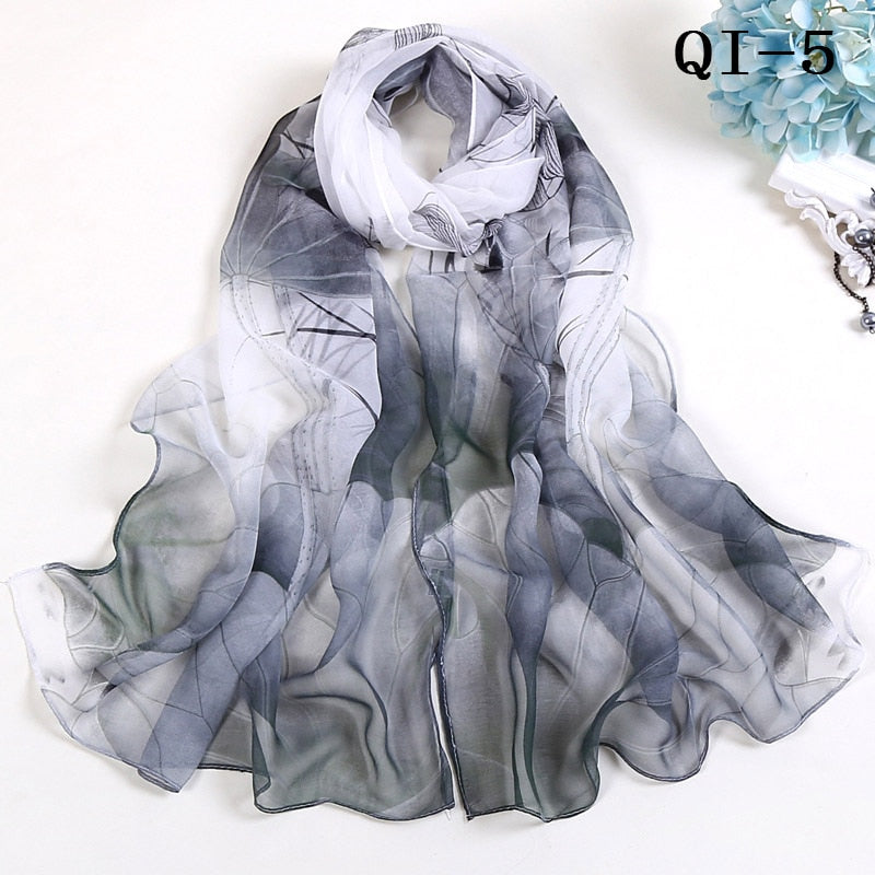 Elegant Light Fashion Multifunction Gradient Chiffon Georgette Scarf Shawl Foulard