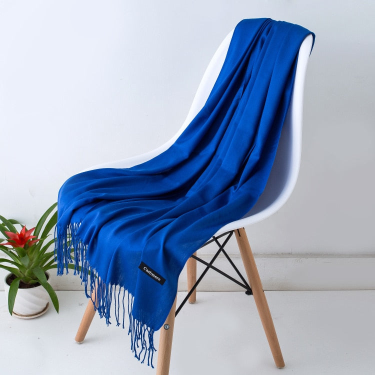 Multifunction stylish long women scarf shawl wrap hijab pashmina foulard solid color