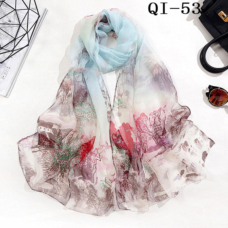 Elegant Light Fashion Multifunction Gradient Chiffon Georgette Scarf Shawl Foulard