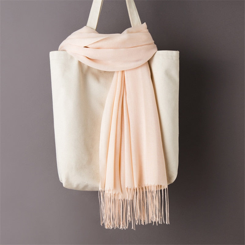 Multifunction stylish long women scarf shawl wrap hijab pashmina foulard solid color