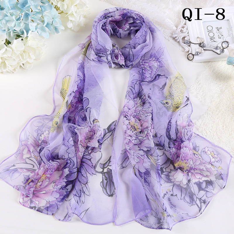 Elegant Light Fashion Multifunction Gradient Chiffon Georgette Scarf Shawl Foulard