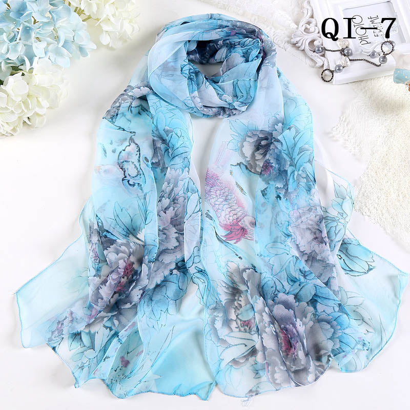 Elegant Light Fashion Multifunction Gradient Chiffon Georgette Scarf Shawl Foulard