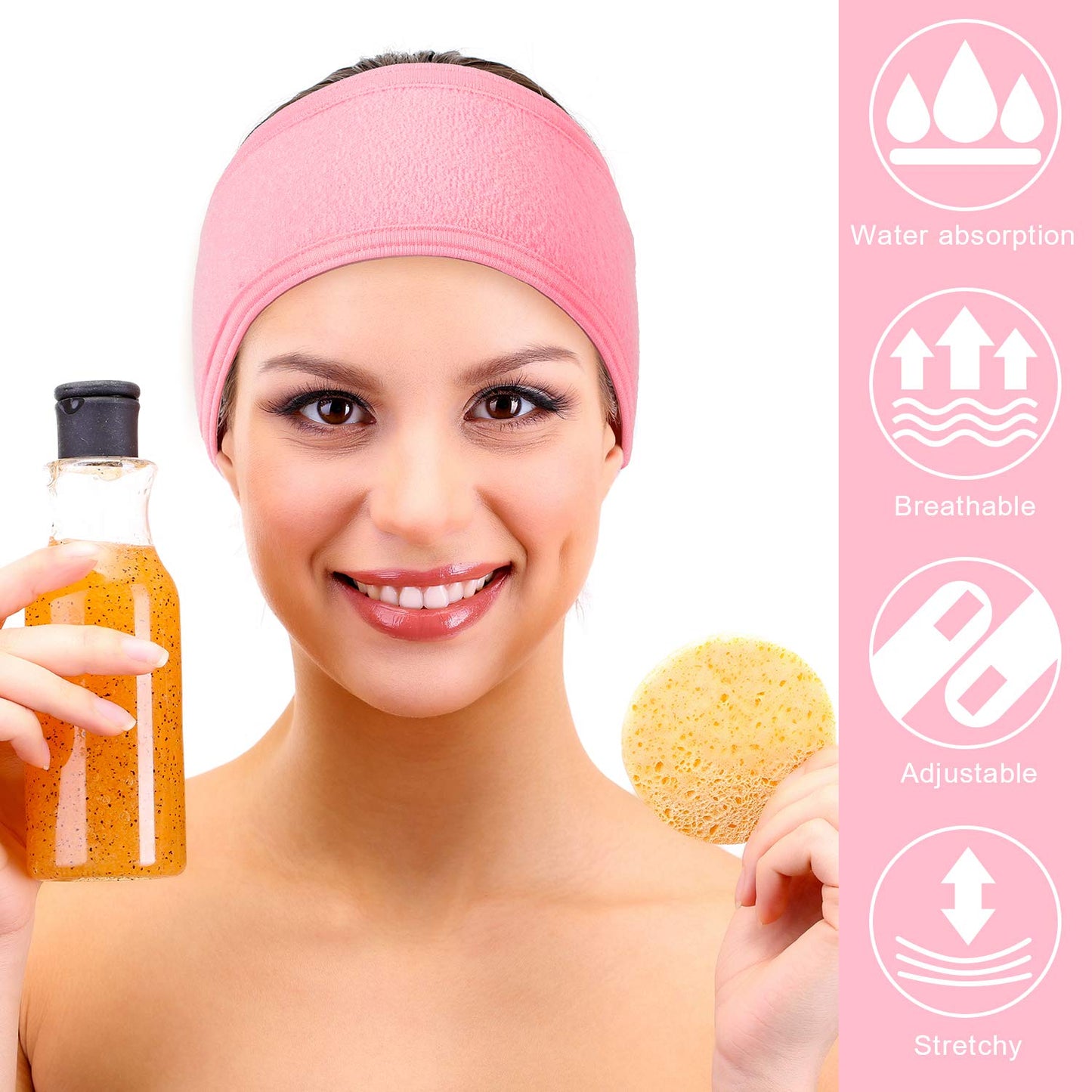 Example of use Adjustable Stretchy Face-Wash Spa Make-Up Headband And Mask Brush