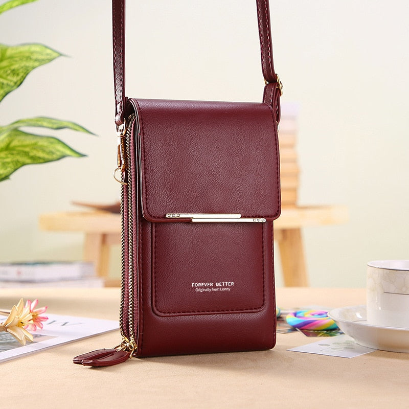 Burgundy Metal Trim Fun Trendy Fashion Versatile Large Capacity Crossbody Shoulder Strap Handbag Purse