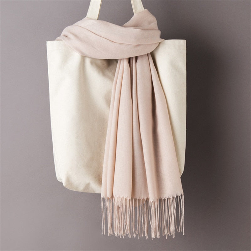 Multifunction stylish long women scarf shawl wrap hijab pashmina foulard solid color
