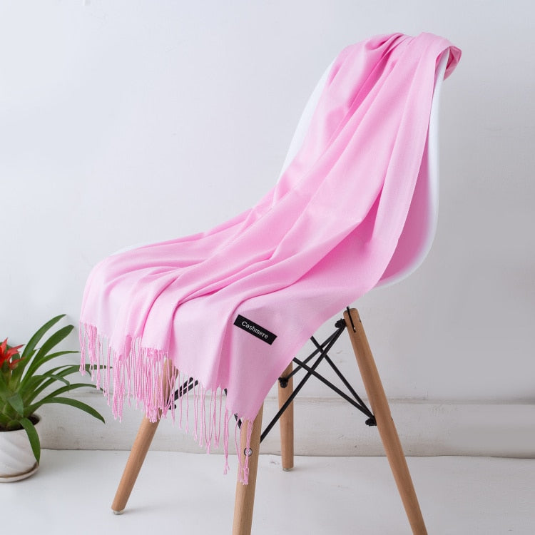 Multifunction stylish long women scarf shawl wrap hijab pashmina foulard solid color