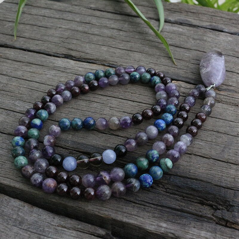 8mm Japamala beads semi-precious stones bracelet and necklace