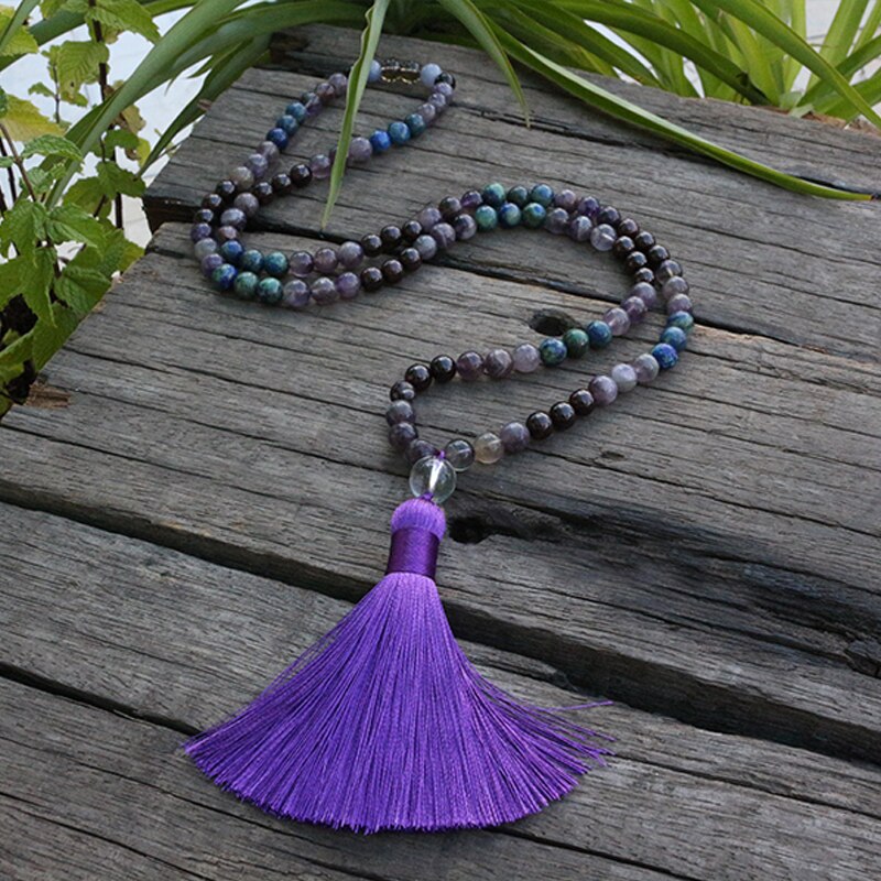 8mm Japamala beads semi-precious stones bracelet and necklace