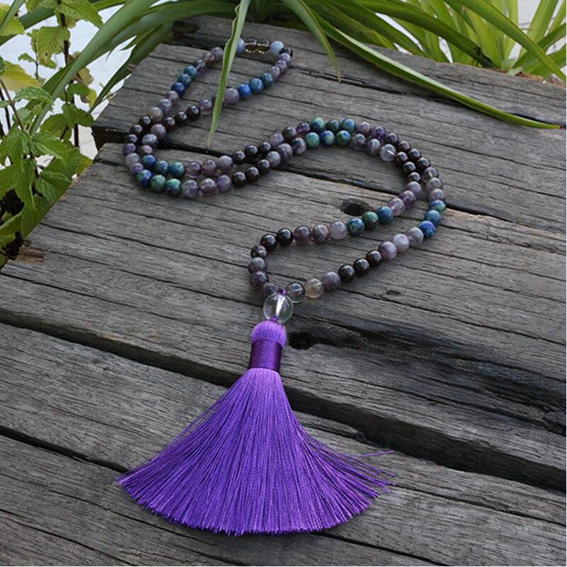 8mm Japamala beads semi-precious stones bracelet and necklace