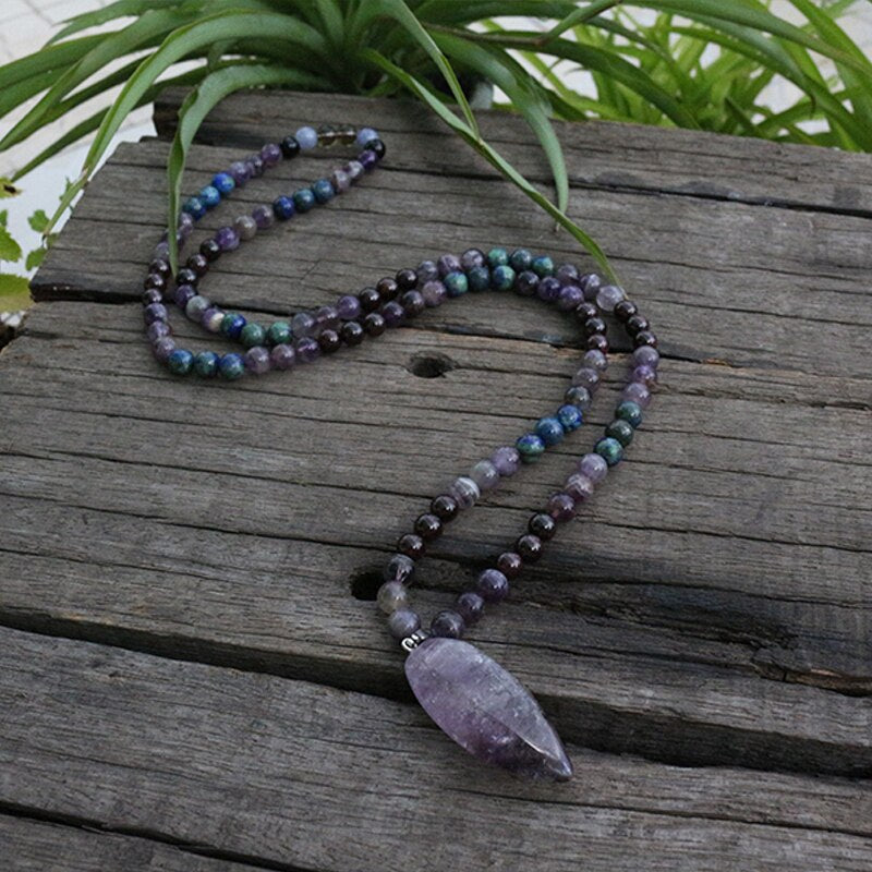 8mm Japamala beads semi-precious stones bracelet and necklace