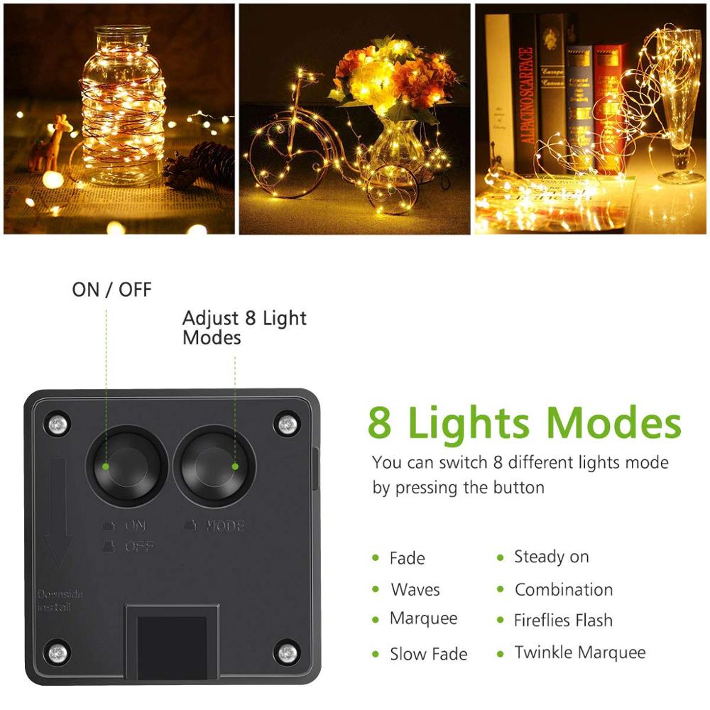 8 modes Osiden LED Solar Waterproof Outdoor Fairy Lights Strings