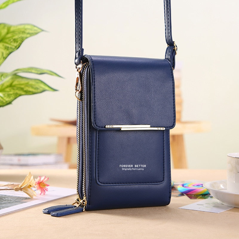 Navy Metal TrimFun Trendy Fashion Versatile Large Capacity Crossbody Shoulder Strap Handbag Purse