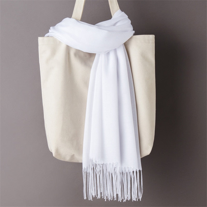 Multifunction stylish long women scarf shawl wrap hijab pashmina foulard solid color