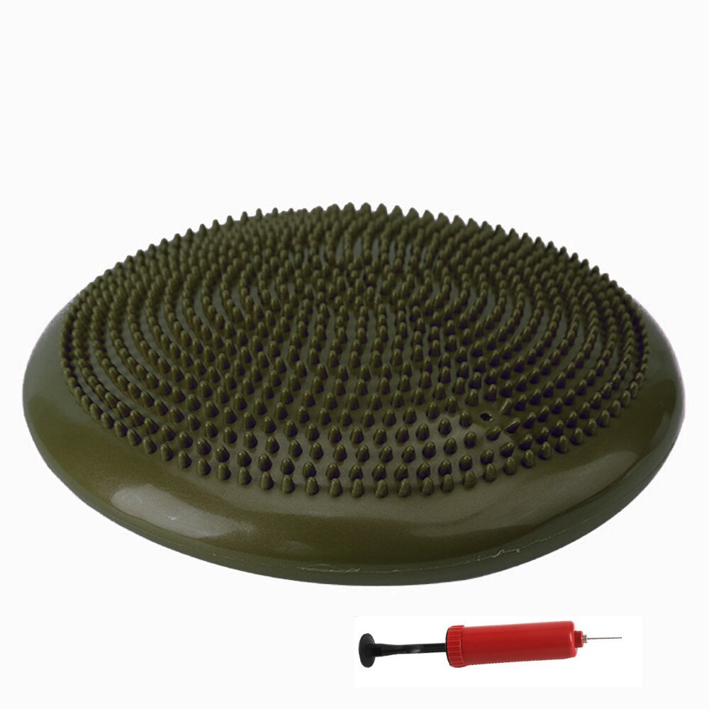 Extra Thick Flexible Inflatable Exercise Fitness Yoga Stability Balance Disc Cushion Pad for Body Training With Hand Pump