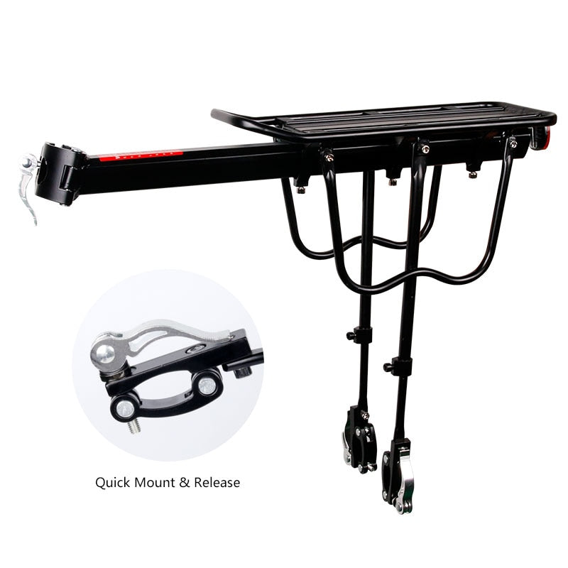Screw Mount Deemount Bicycle Luggage Carrier Cargo Rear Rack Height Length Adjustable