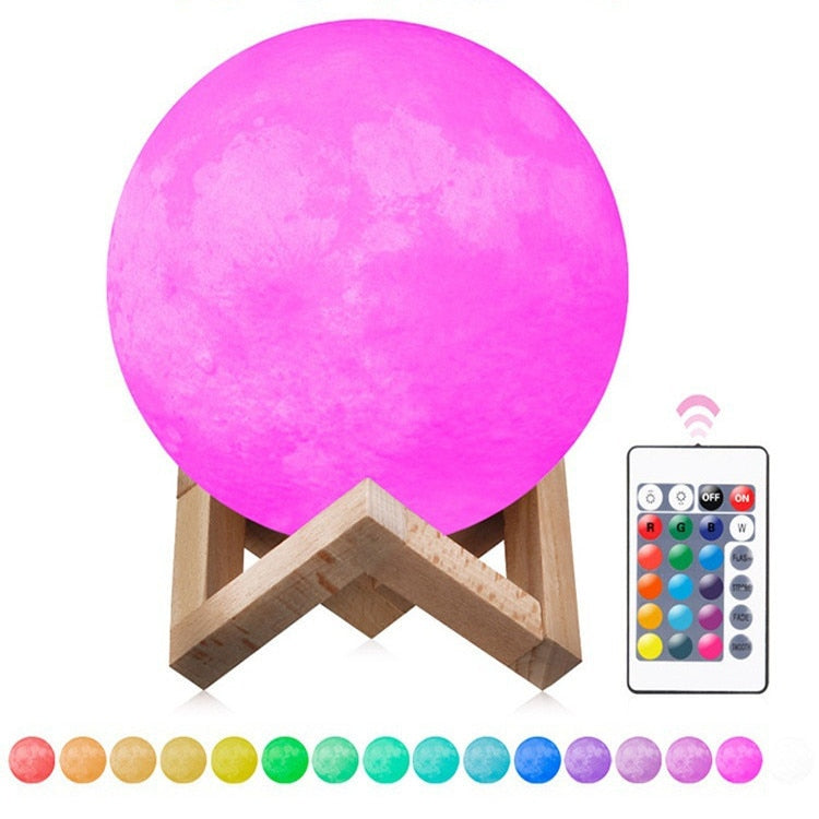 Outstanding Colorful Galaxy Moon Globe Ambiance Night Lamp Light LED 3D