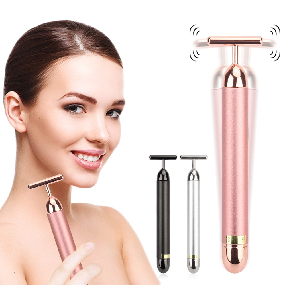 T-Shape Battery-Operated Vibrating Facial Stimulator Activator - Facial Beauty Device