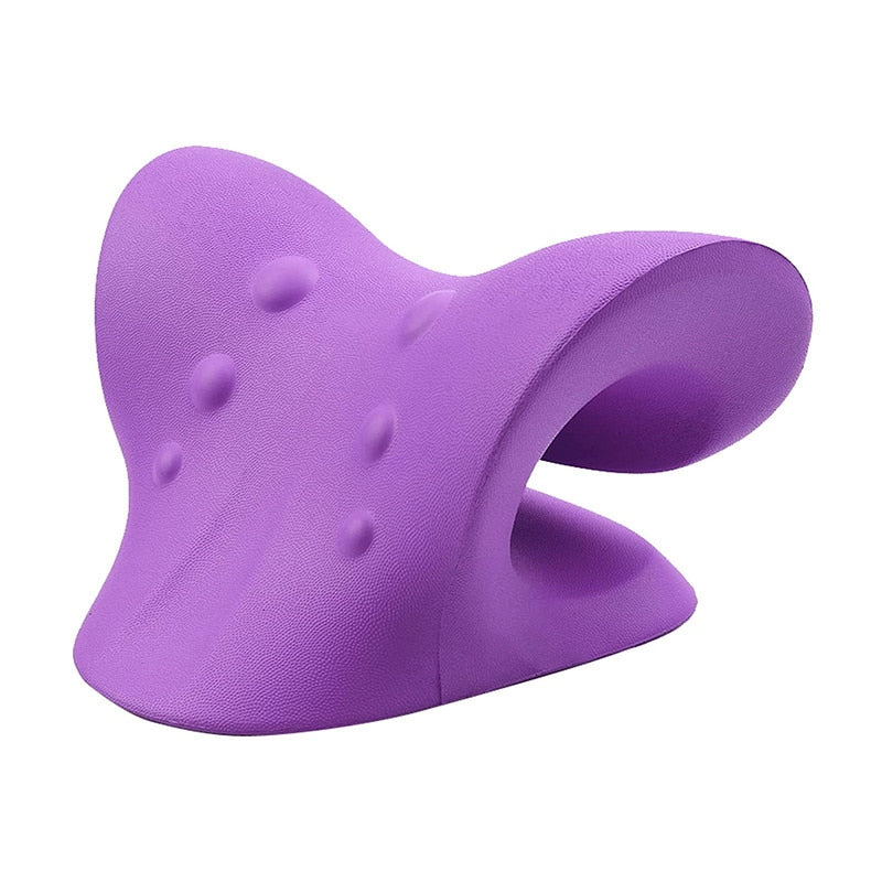 Purple Neck Shoulder Cervical Relaxer Stretcher For Tension Stiffness Relief Cervical Spine Alignment