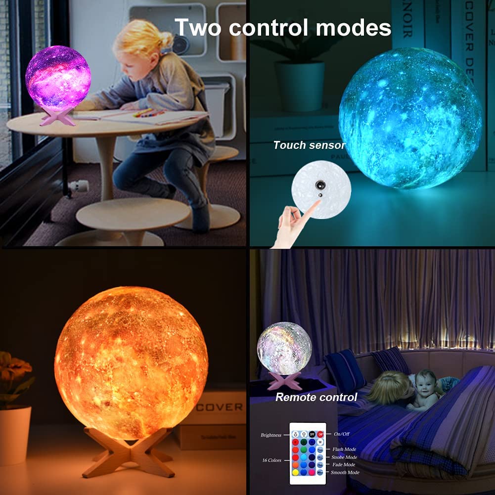 Outstanding Colorful Galaxy Moon Globe Ambiance Night Lamp Light LED 3D