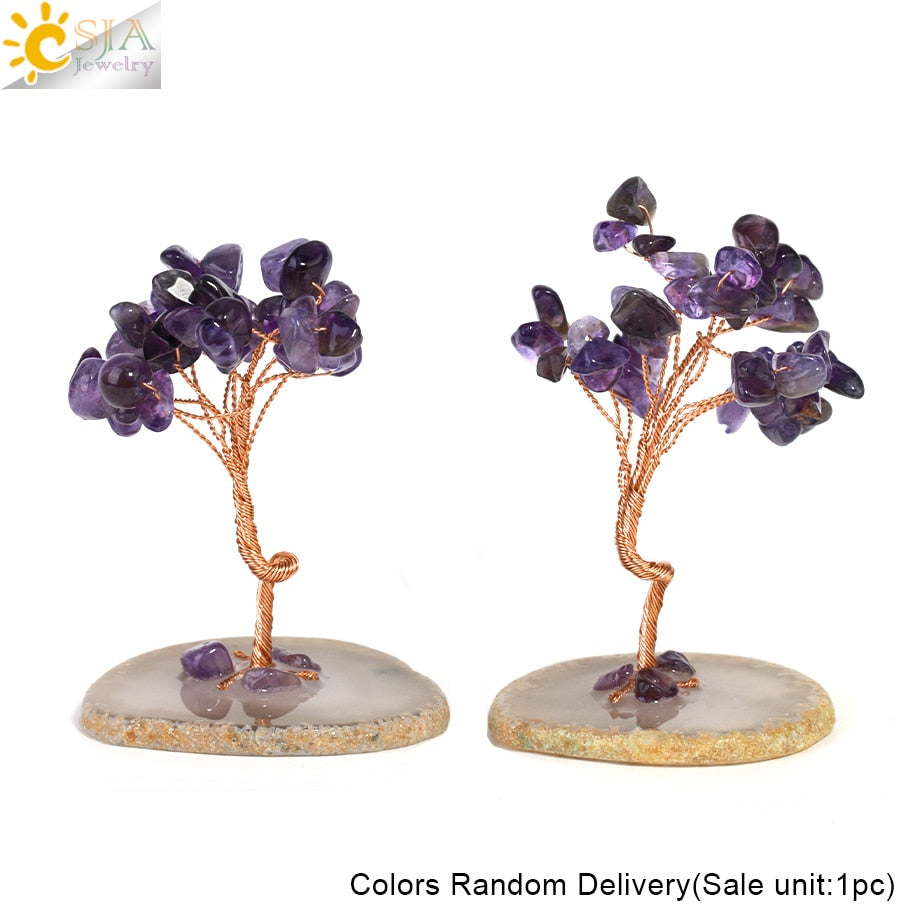 Amethyst Healing Crystals Gemstones Trees of Life Money Tree