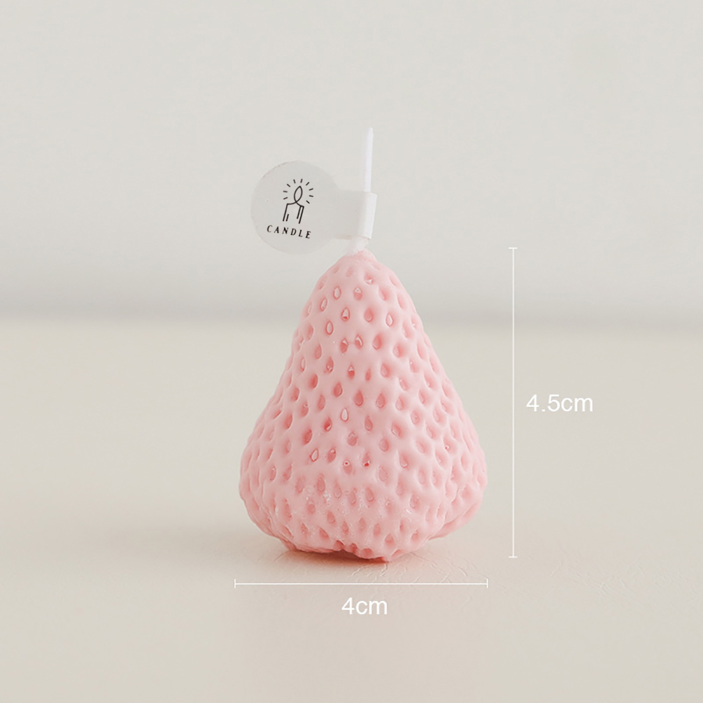 Pink strawberry shape candle sizes