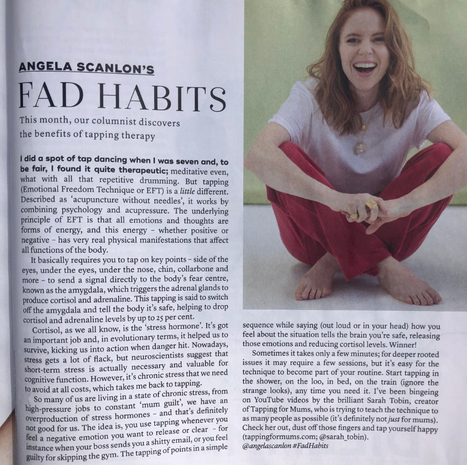 Release these emotional burdens that wear you down - Angela Scanlon discovers the benefits of tapping therapy - Marie Claire Magazine UK