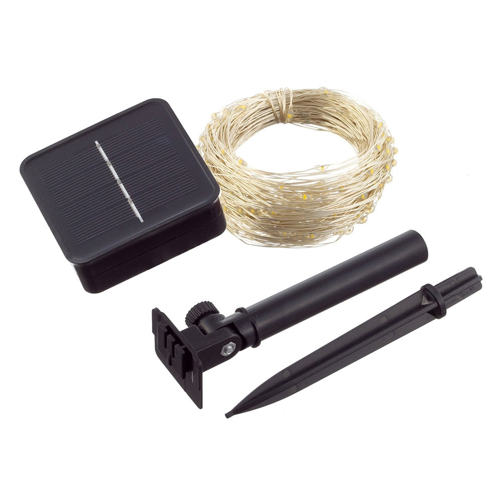 Items in box of Osiden LED Solar Waterproof Outdoor Fairy Lights Strings