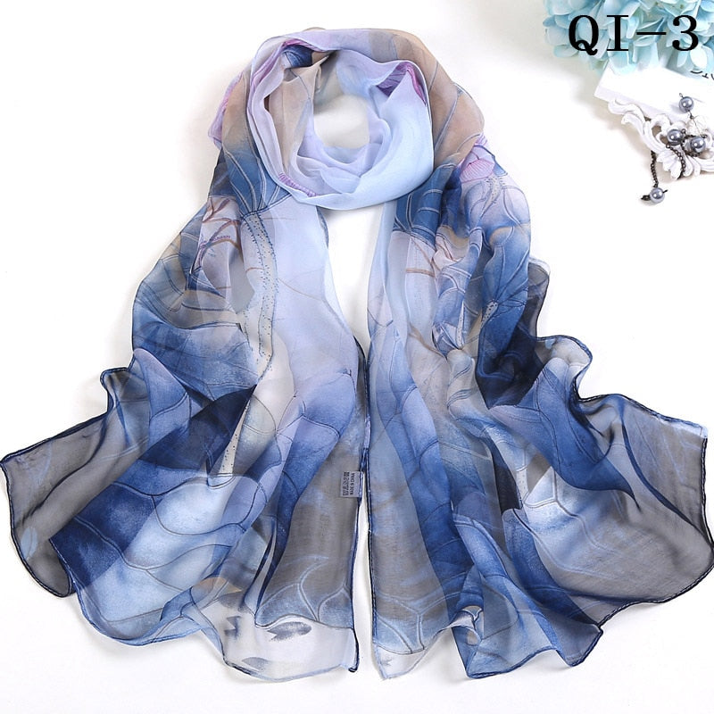 Elegant Light Fashion Multifunction Gradient Chiffon Georgette Scarf Shawl Foulard