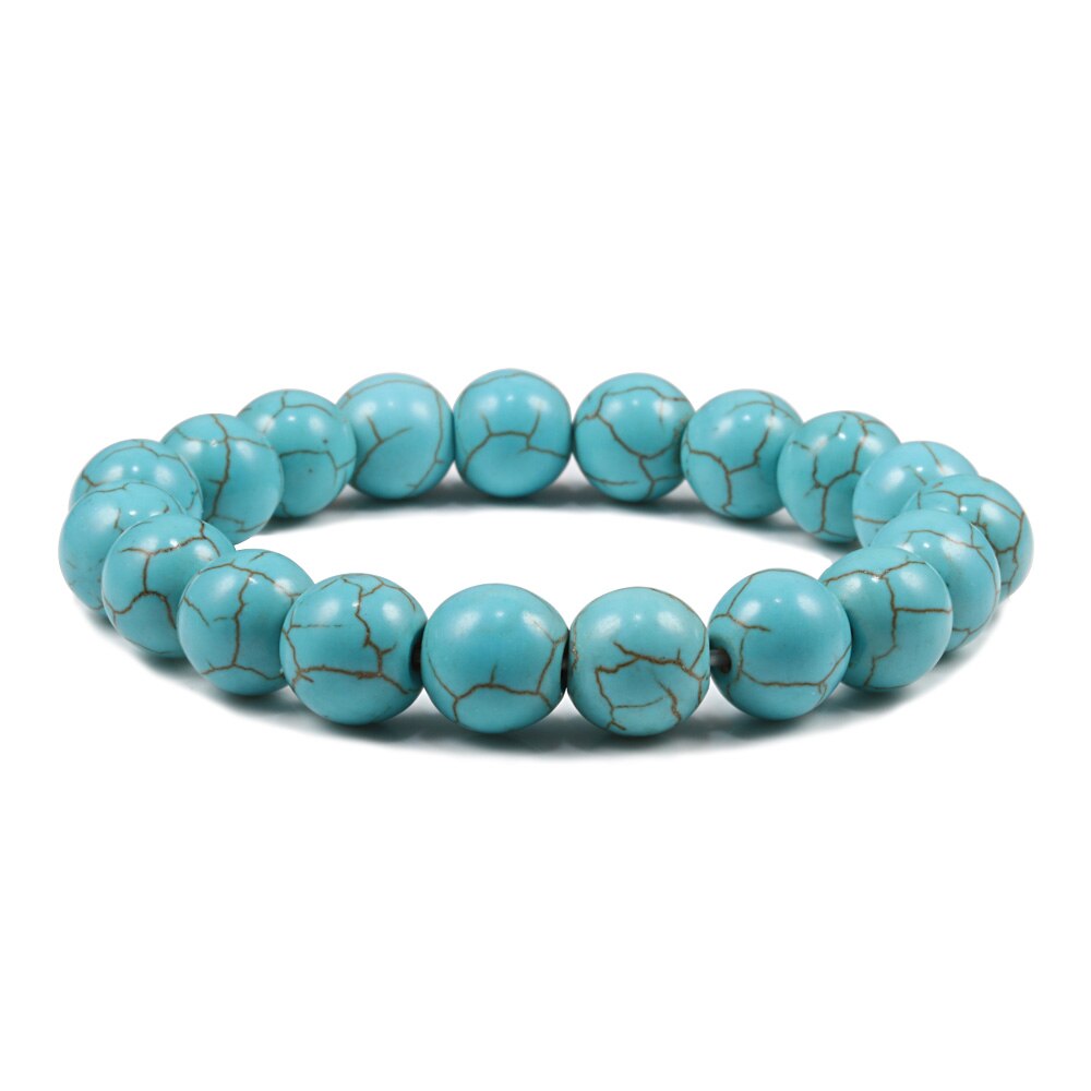 10mm Classy Natural Turquoise Gemstone Beads Bracelet