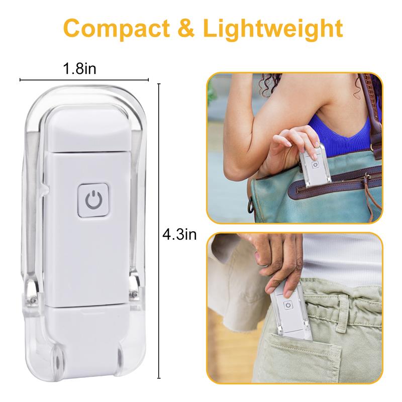 Compact USB Chargeable Portable Clip Book Reading LED Light Adjustable Brightness