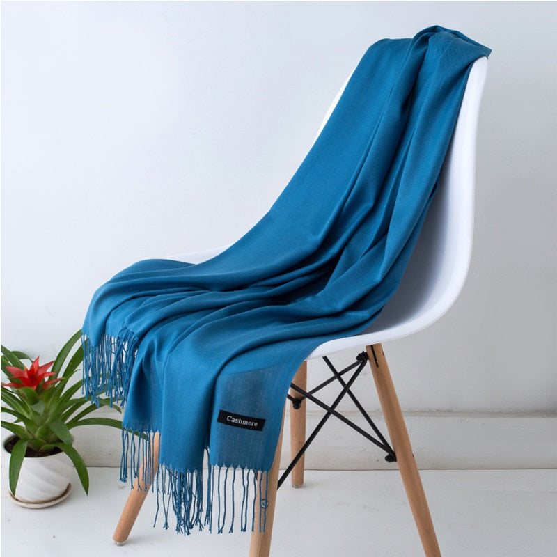 Multifunction stylish long women scarf shawl wrap hijab pashmina foulard solid color