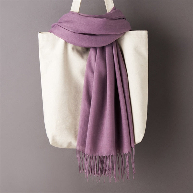 Multifunction stylish long women scarf shawl wrap hijab pashmina foulard solid color