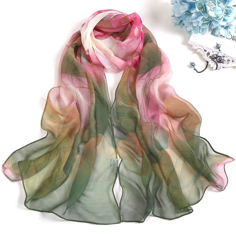 Elegant Light Fashion Multifunction Gradient Chiffon Georgette Scarf Shawl Foulard