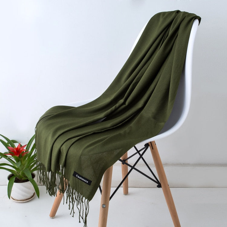 Multifunction stylish long women scarf shawl wrap hijab pashmina foulard solid color
