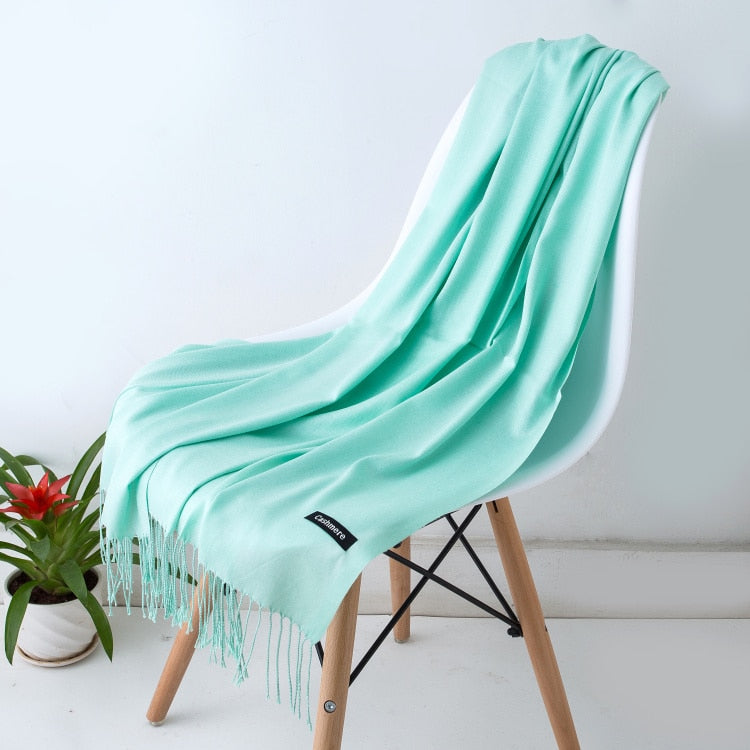Multifunction stylish long women scarf shawl wrap hijab pashmina foulard solid color