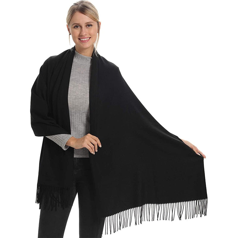 Multifunction stylish long women scarf shawl wrap hijab pashmina foulard solid color